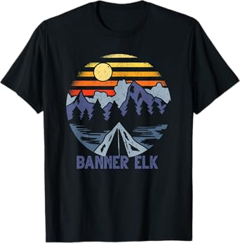 Banner Elk, North Carolina Blue Ridge Mountains Camping T-Shirt