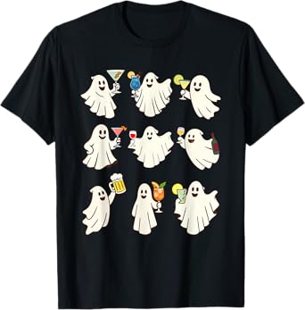 Halloween Vibes Spooky Season Boo Drinking Cocktail Beer T-Shirt