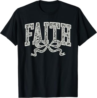 Christian Religious Faith Coquette Bow Girls Women T-Shirt