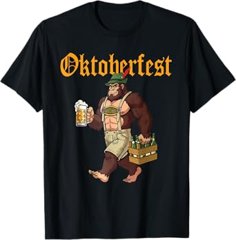 German Bigfoot Sasquatch Funny Oktoberfest 2025 Women Men T-Shirt