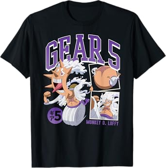 One Piece Anime Monkey D. Luffy Gear 5 Poses T-Shirt