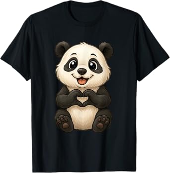 Panda with heart | Sweet panda bear with a heart symbol T-Shirt