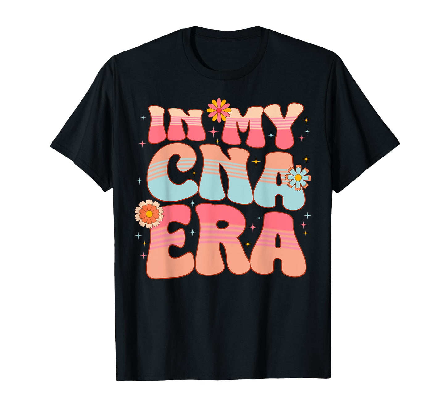 Groovy Retro In My CNA Era Hippie Groovy Love Nurse Life T-Shirt