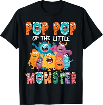 Pop Pop Of The Little Monster Kids 1St Birthday Party T-Shirt