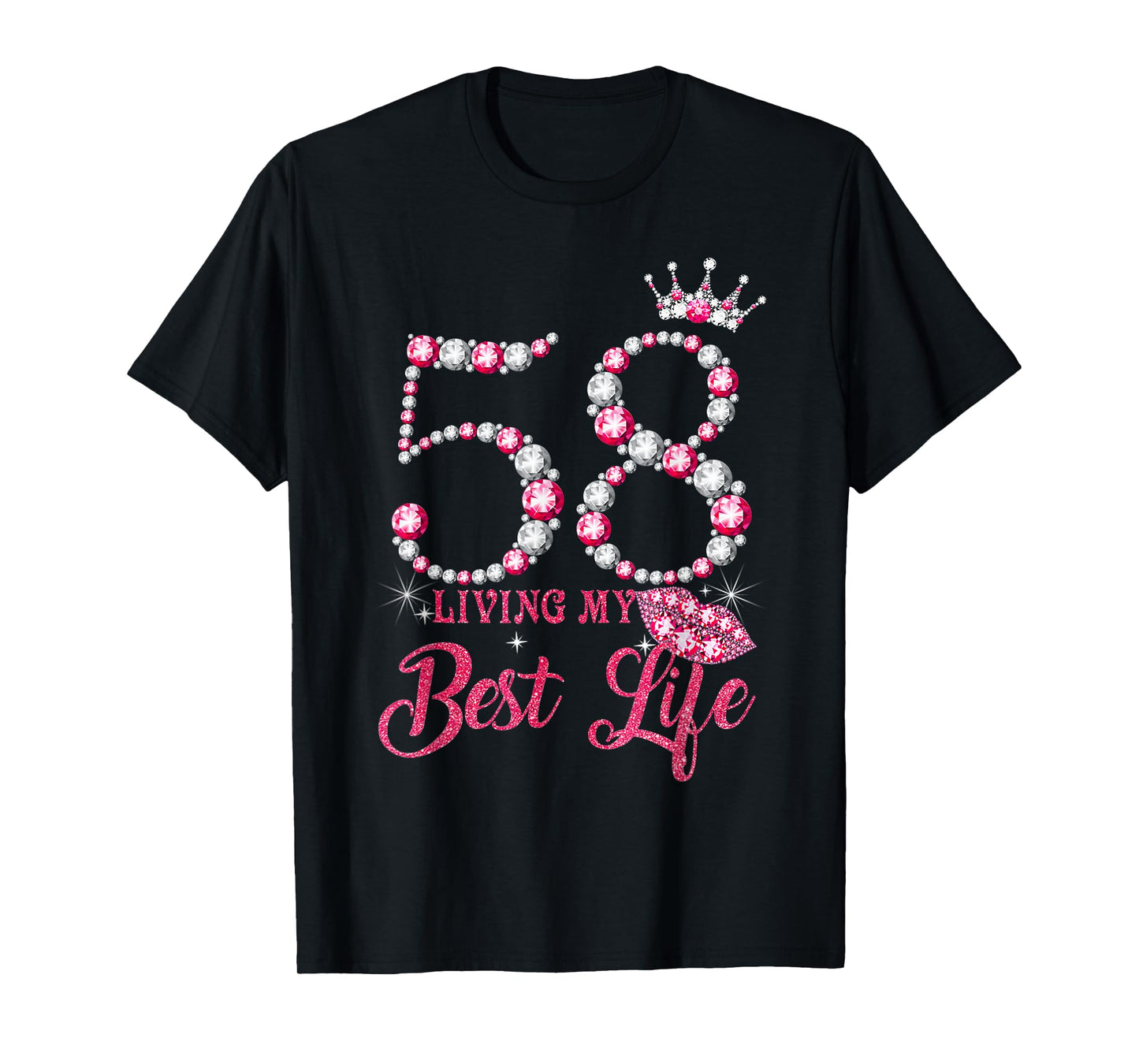 Living My Best Life 58 Years Old 58th Birthday Queen Women T-Shirt