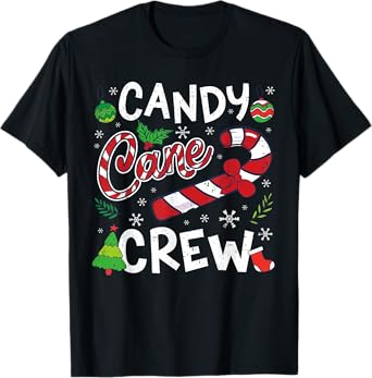 Candy Cane Crew Santa Xmas Kids Toddler Youth Women Men T-Shirt