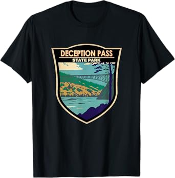 Deception Pass State Park Bridge Washington Vintage T-Shirt