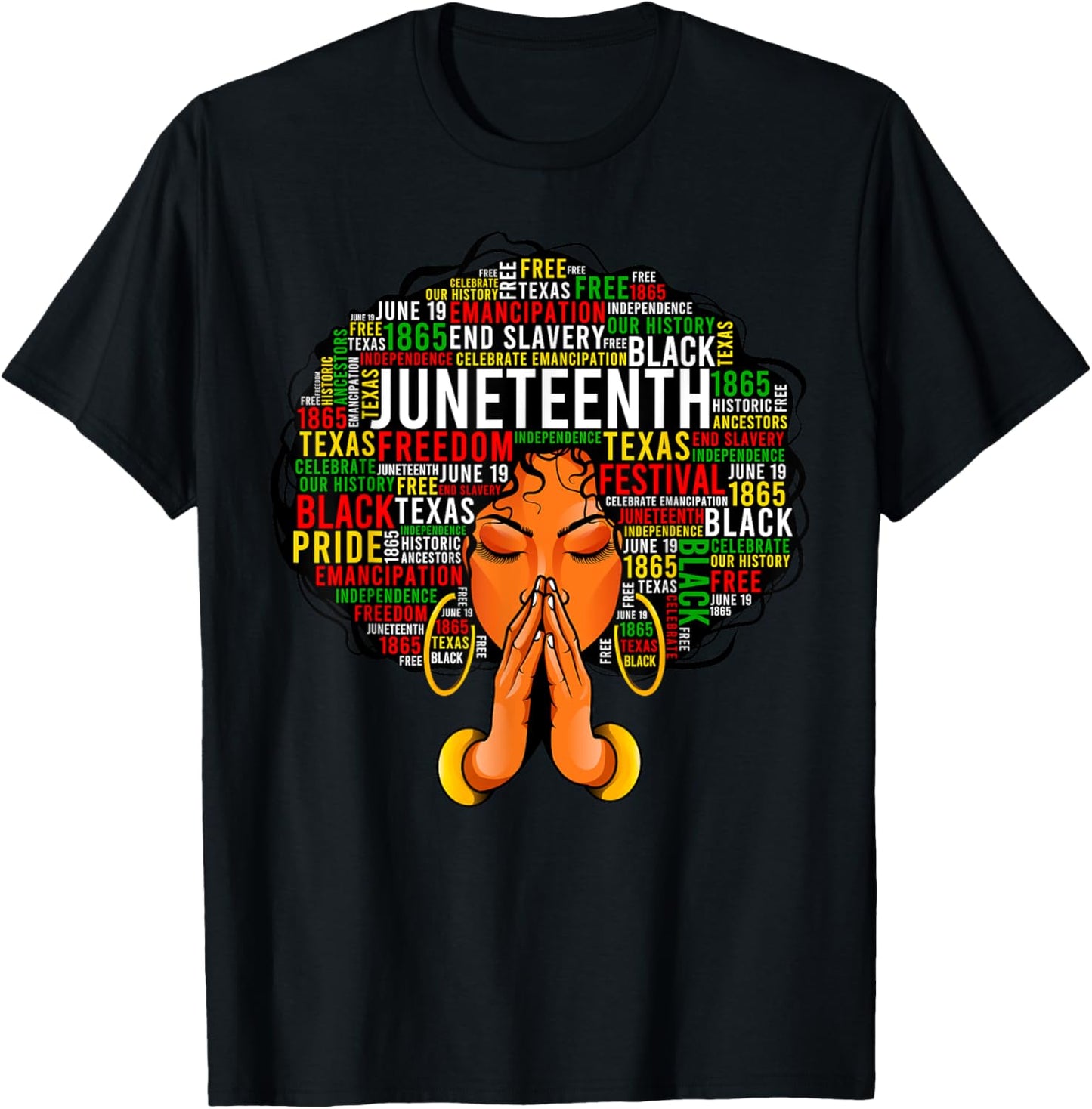 Juneteenth Melanin Black Women Natural Hair Graphic T-Shirt