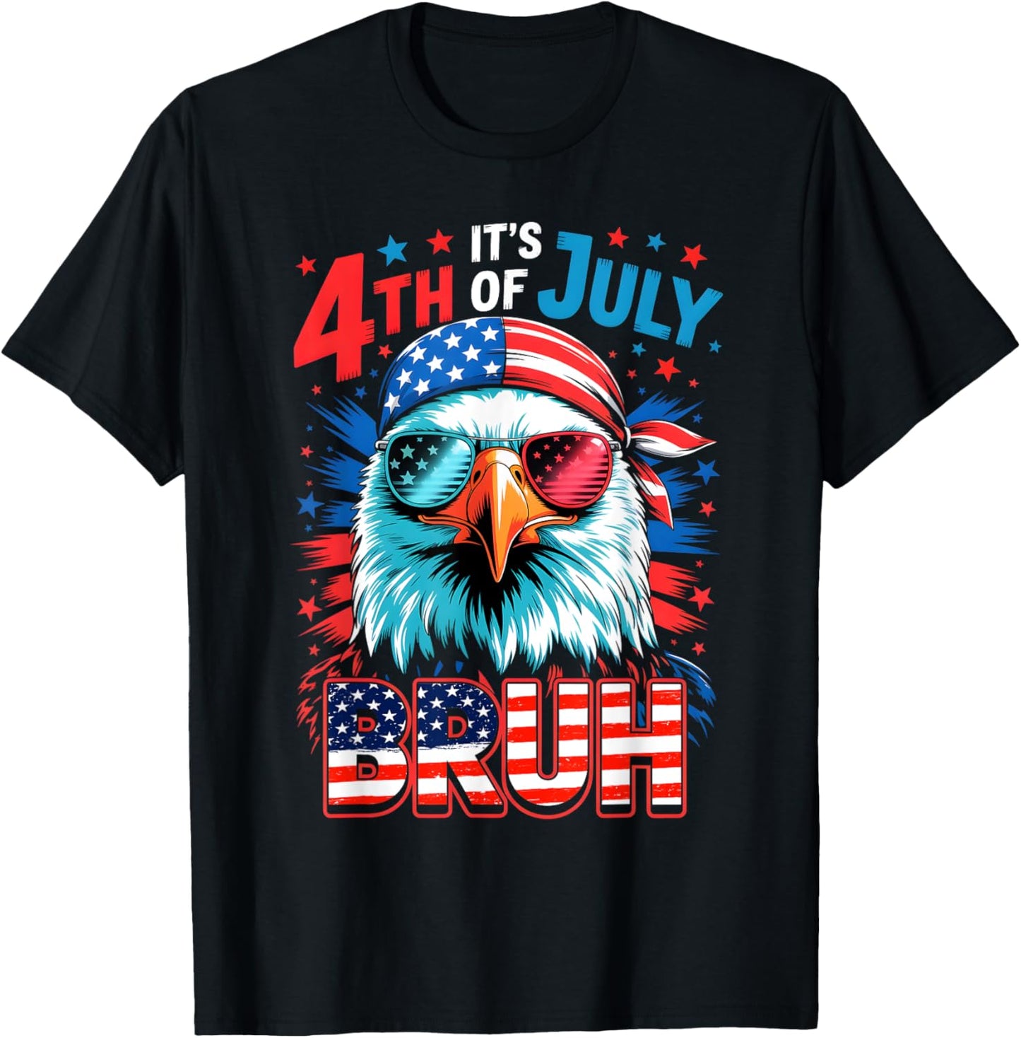 Bruh 4Th of July Funny Boys Kids Patriotic Eagle Fourth July T-Shirt