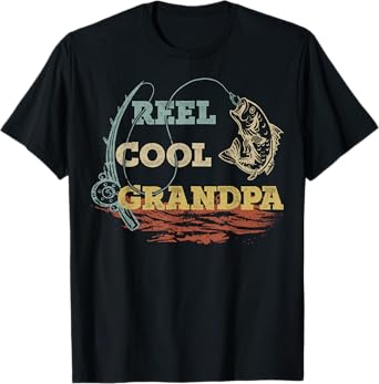 Vintage Reel Cool Grandpa Fisherman Family Fishing Lover T-Shirt