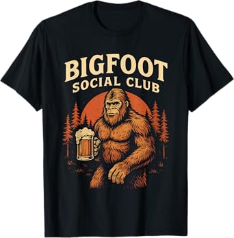 Bigfoot Social Club Funny Beer Drinking Cryptid Men Women T-Shirt