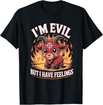 I’m Evil But I Have Feelings Cute Demon Goat T-Shirt