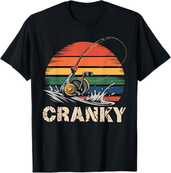 Funny Cranky Crankbait Fishing Lure Reel Pun Fishermen T-Shirt