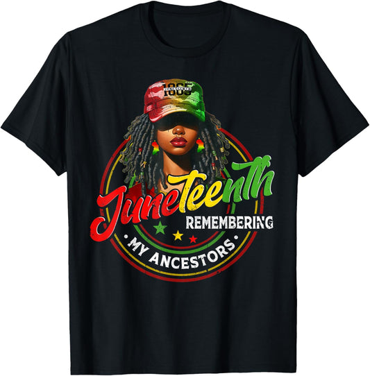 Black Women Juneteenth Tshirt Remembering My Ancestors 1865 T-Shirt
