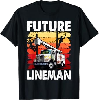 Future Lineman Bucket Truck Kid Future Electric Cable To Be T-Shirt