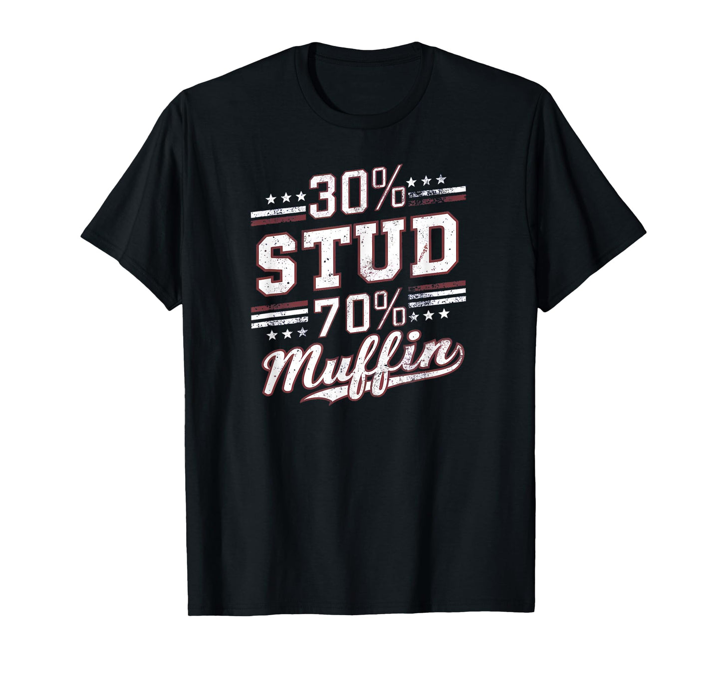 30% Stud 70% Muffin Vintage Retro Funny Joke Sarcasm T-Shirt