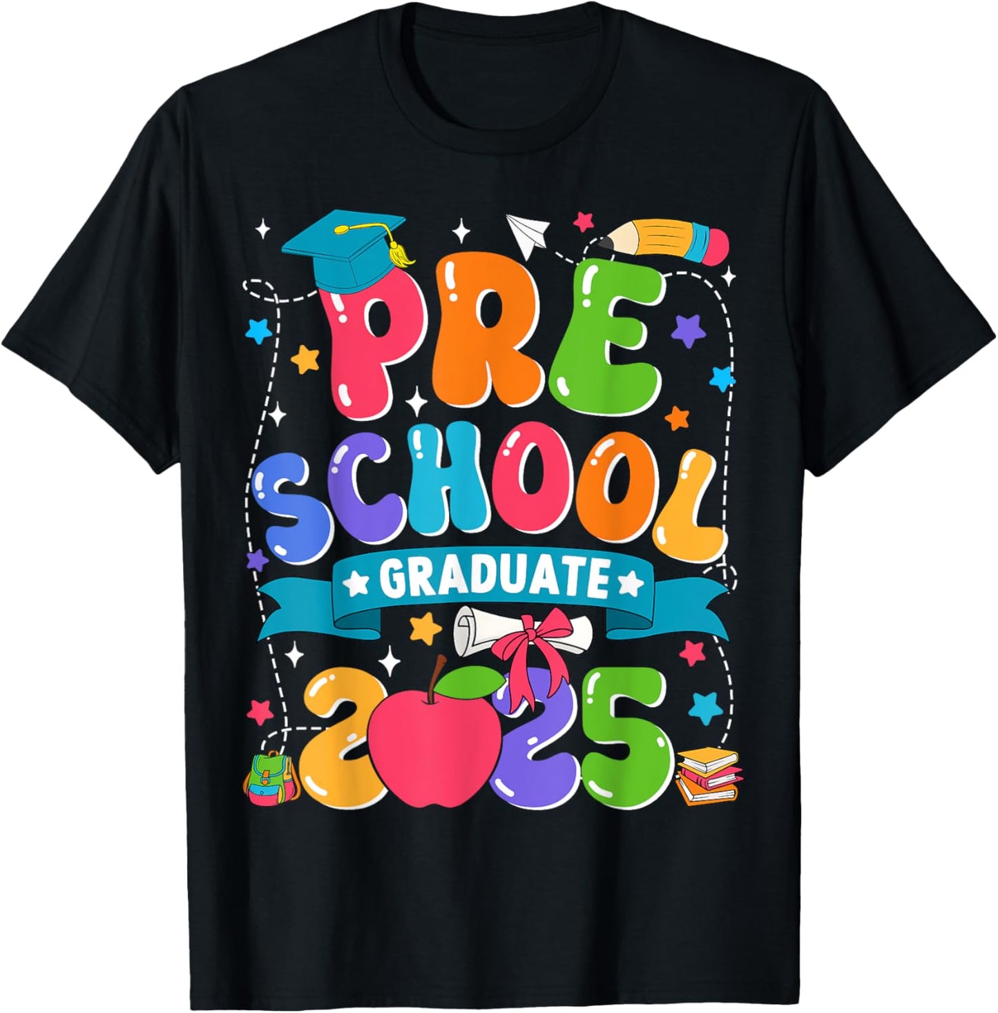 Preschool Graduation 2025 Kids Boys Girls Back To School T-Shirt