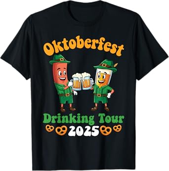 Sausage Beer Together Oktoberfest 2025 Funny Drinking Tour T-Shirt
