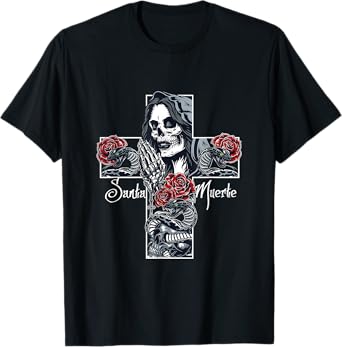 Skull Santa Muerte Cross T-Shirt
