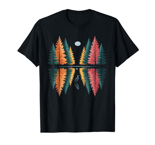 Nature Trees Reflection Outdoor Wildlife Forest Adventure T-Shirt