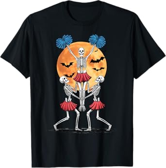 Skeleton Cheerleader Cheerleading T-Shirt