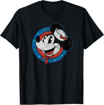 Disney Cruise Sailor Minnie Mouse Distressed Retro Vintage T-Shirt