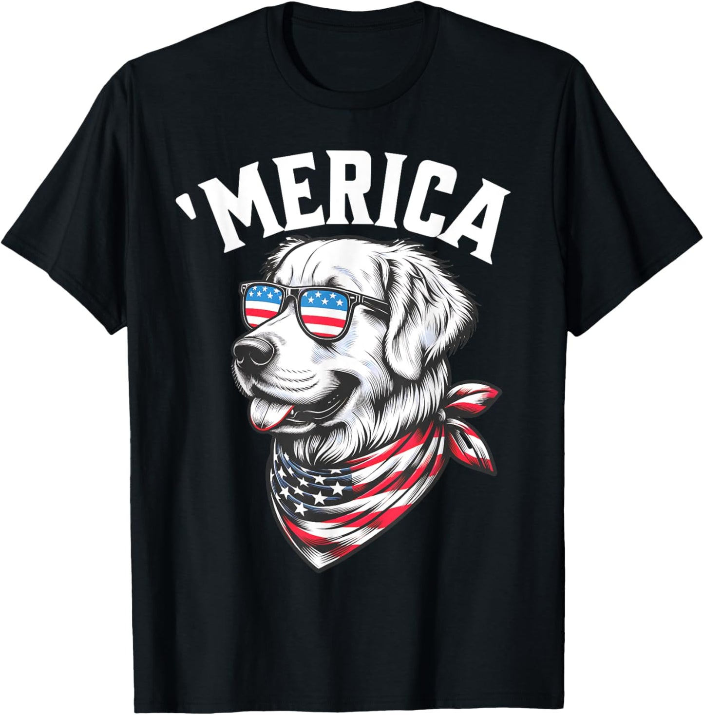 Golden Retriever 4th Of July Merica Patriotic T-shirt