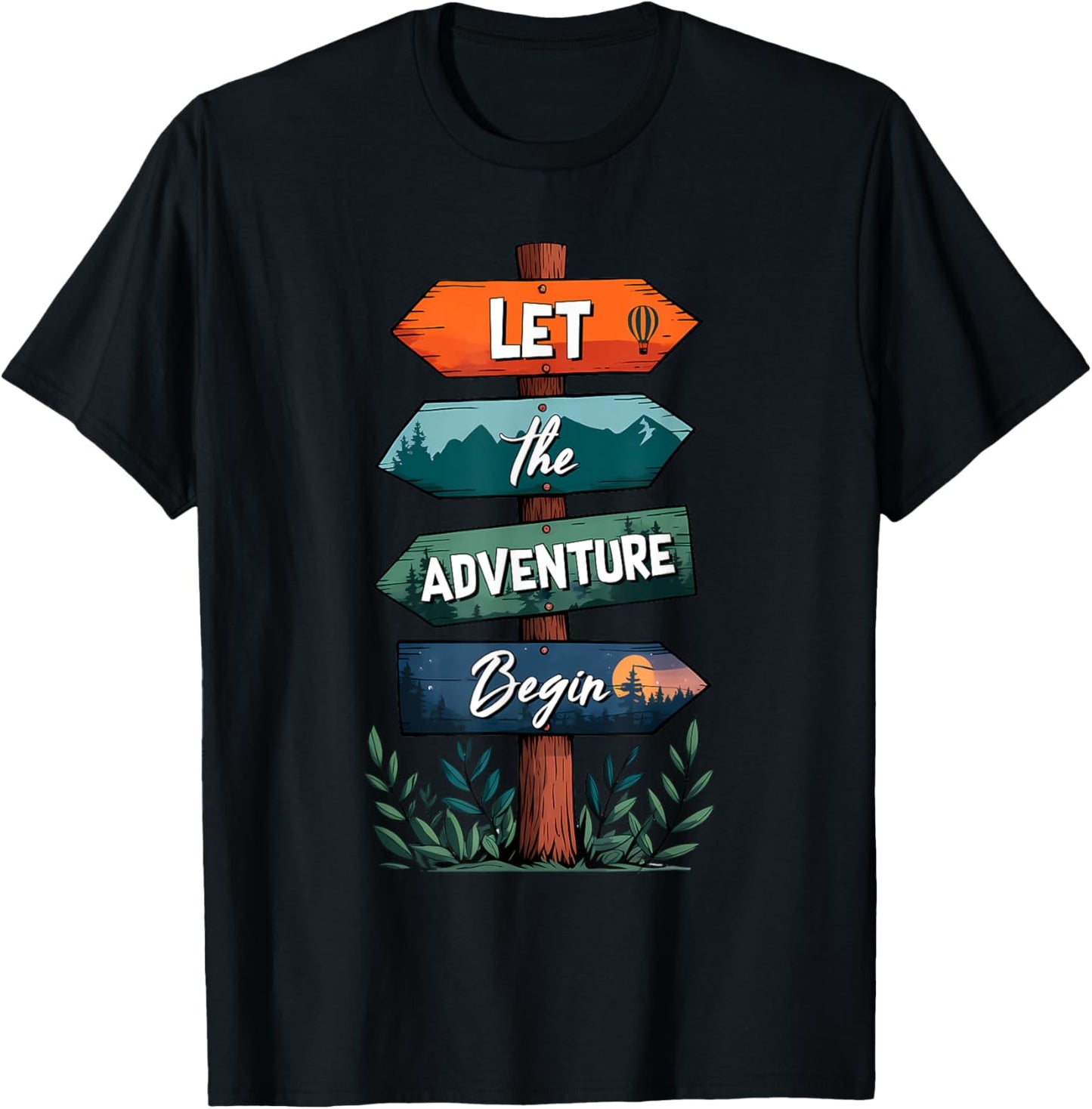 Let The Adventure Begin Summer Vacation Camp Camping T-Shirt