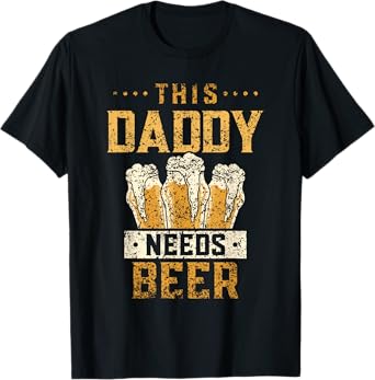 Drinker Craft Beer Saying Papa Father's T-Shirt - Men's Black Humorous Modern Crew Neck Short Sleeve T-Shirt - Small