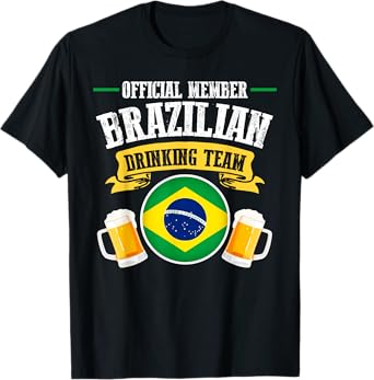 Official Member Brazilian Drinking Team Beers Drink Party T-Shirt