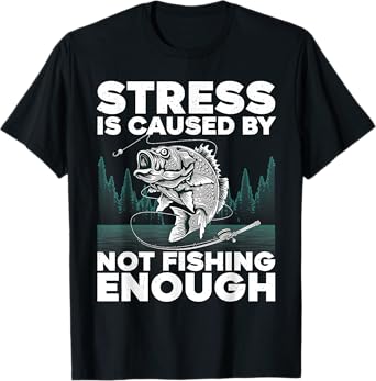 Funny Fishing Design For Men Women Bass Fly Fishing Lovers T-Shirt