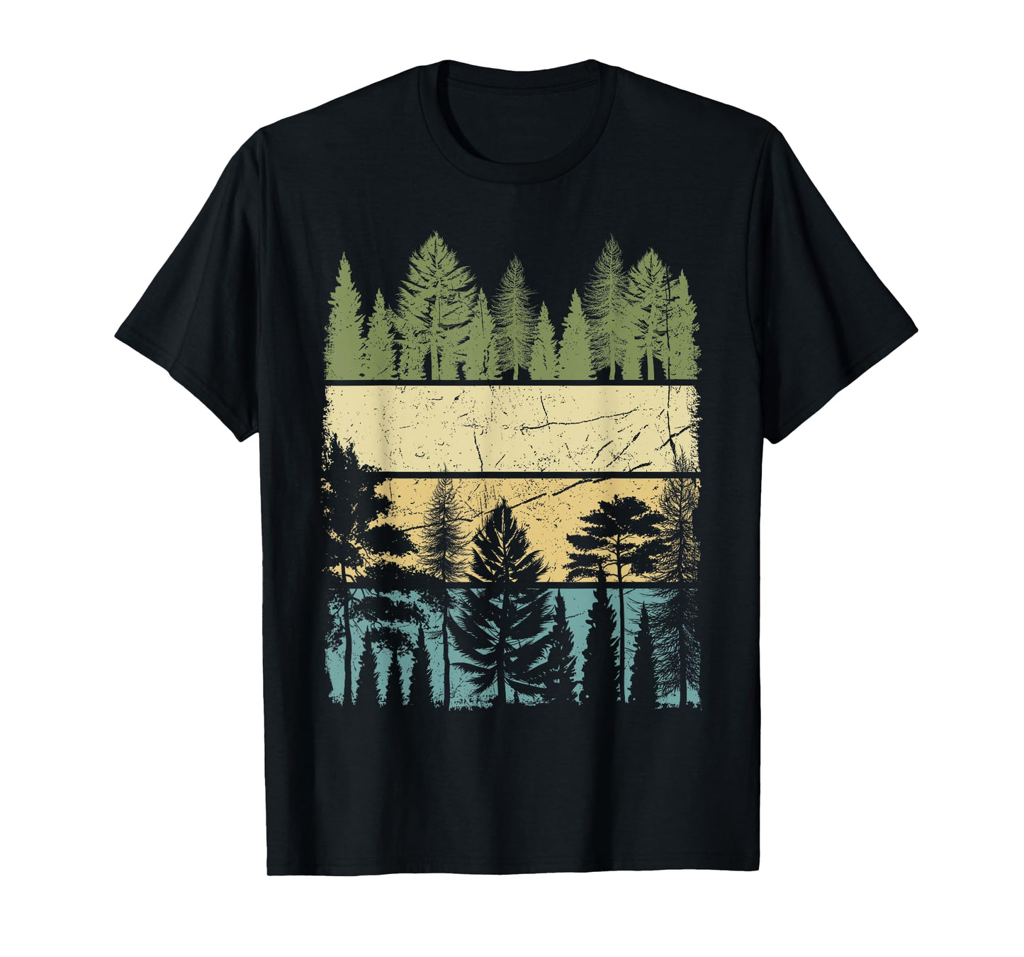 Vintage Forest Trees Wildlife Nature Hiking Camping T-Shirt