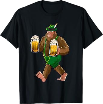 Bigfoot Lederhosen Funny Oktoberfest Men Prost Beer Mug T-Shirt