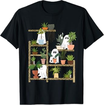 Funny Ghost Plants Spooky Season Trick Or Treat Halloween T-Shirt