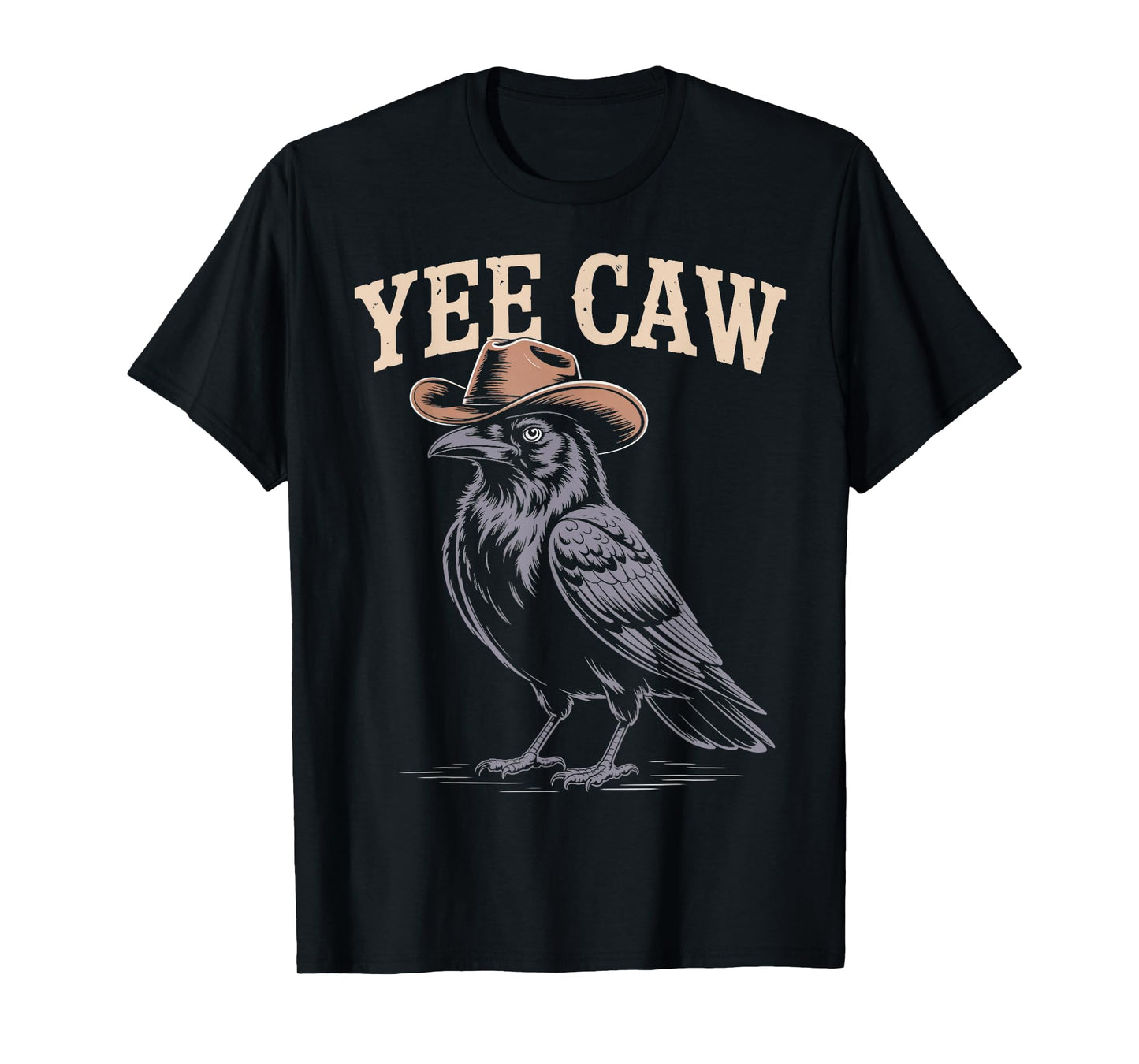 Yee Caw Cowboy Crow Animal Gothic Birds Animal Funny Crow T-Shirt