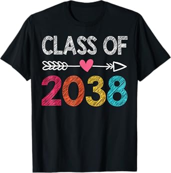 Class of 2038 Grow With Me First Day of School Graduation T-Shirt