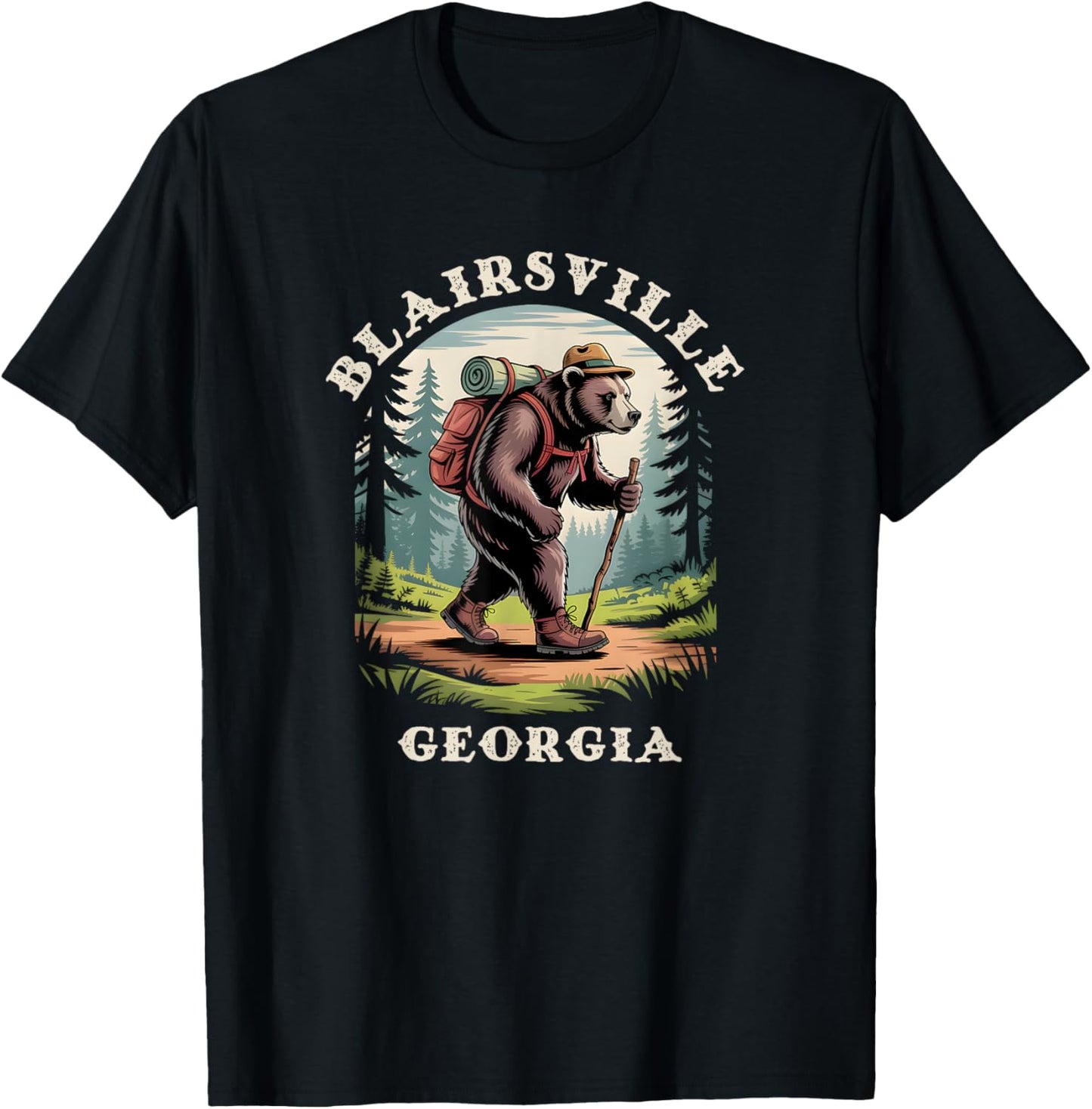 Blairsville, Georgia GA Blue Ridge Mountains Hiking Bear T-Shirt