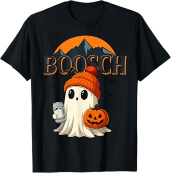 Boosch Halloween Cute Ghost Drinking Beer Halloween Party T-Shirt