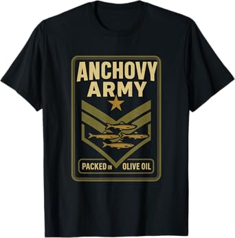 Anchovy Army Olive Oil Vintage Seafood Design T-Shirt
