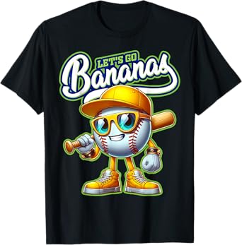 Funny Let's Go Bananas Cute Banana Fruit Lover Game Day Kids T-Shirt