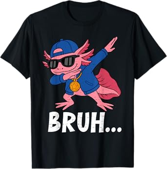 Funny Dabbing Axolotl Bruh Bro Dab Meme Humor Men Teens Boys T-Shirt