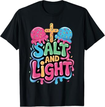 Salt and Light Ice Cream Drip Kids Jesus Christian Boys T-Shirt