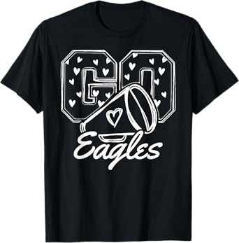 Vintage Eagles High School Go Eagles Pride Heart T-Shirt
