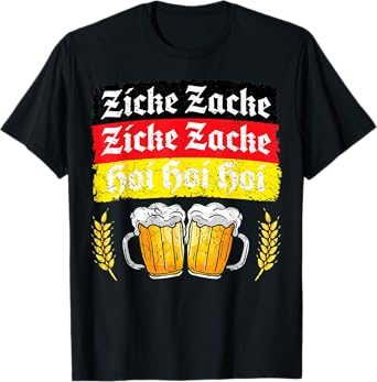 Ziche Zache Oktoberfest Germany Flag Prost German T-Shirt