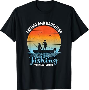 Father Daughter Fishing Partners Cute Dad Daughter Matching T-Shirt