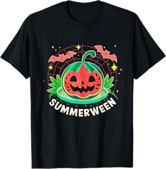 Summerween Summer Halloween Watermelon Pumpkin Vacation T-Shirt