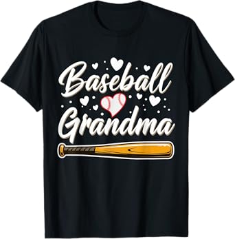 Womens Baseball Grandma Softball Player Mother's Day T-Shirt