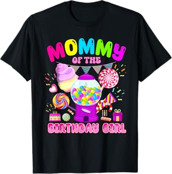 Mommy Of The Birthday Girl Mom Candy Crew Candy Land Kids T-Shirt