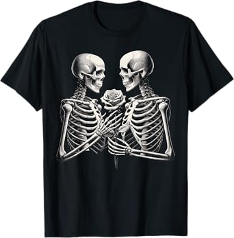Skeleton Skull Love Goth Halloween T-Shirt