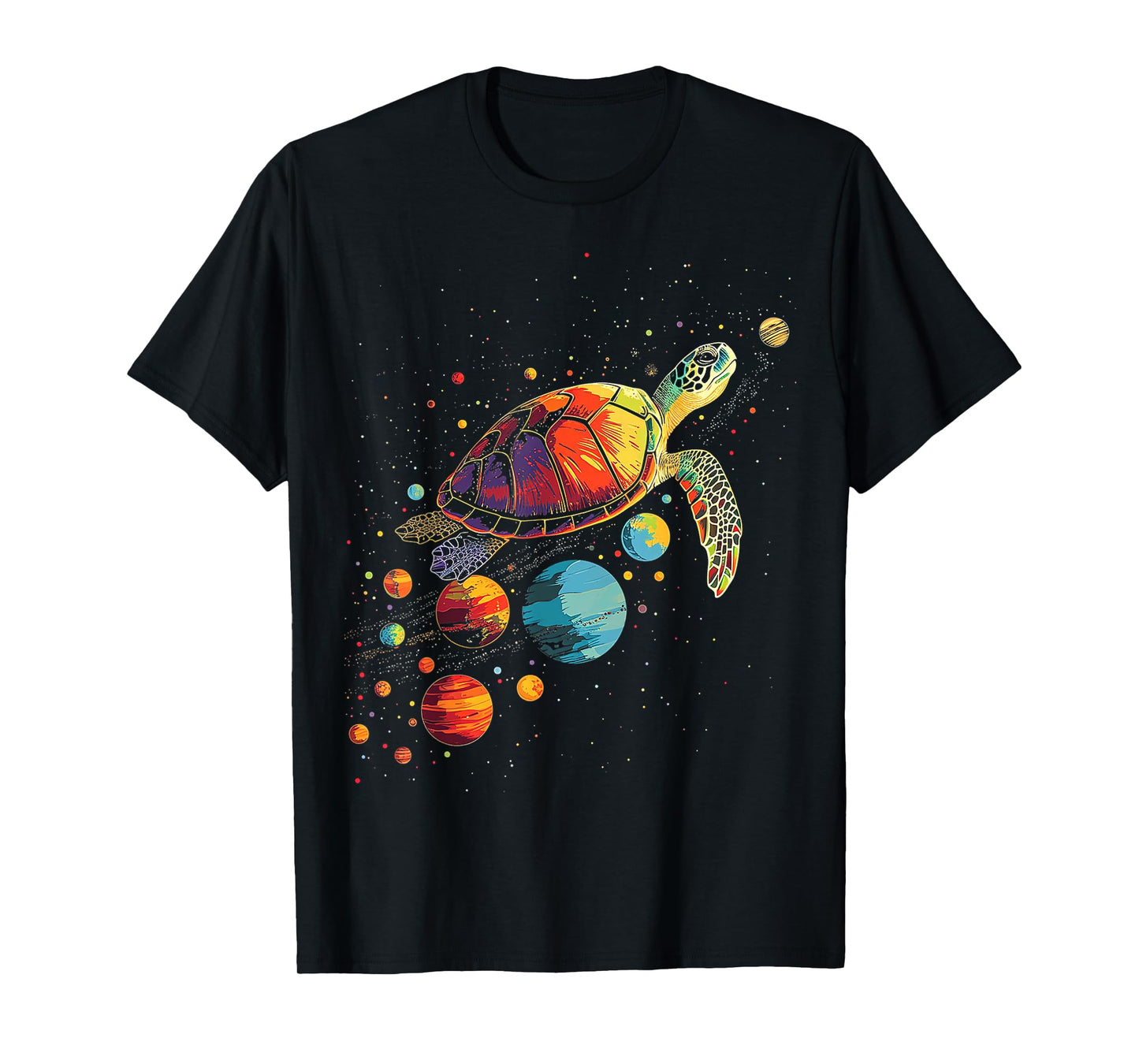Turtler Planets Art Animal Colorful Graphic Turtle T-Shirt